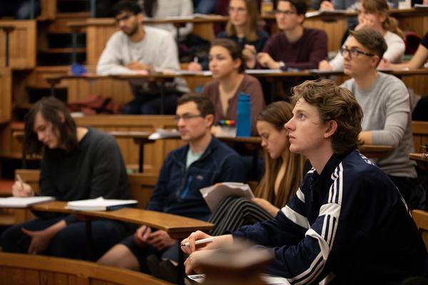 Students sitting in a lecture theatre