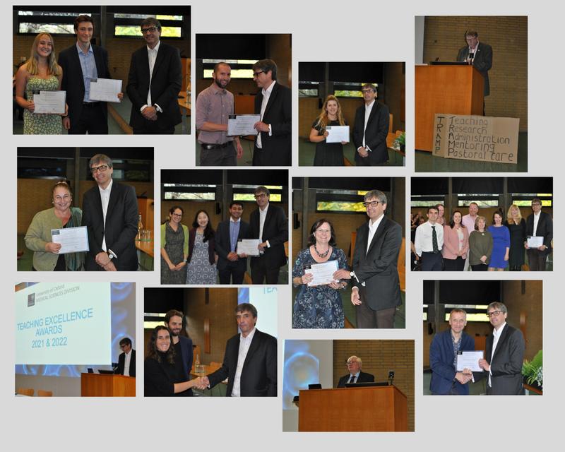 A collage image of the awardees winning receiving their awards