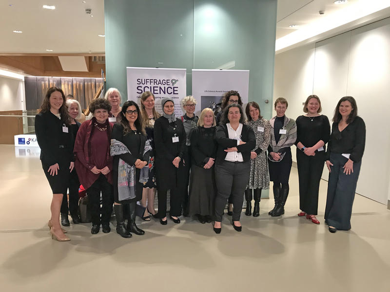 Group photo including the 2024 Suffrage Science Life Sciences Awardees 