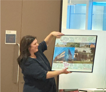 Nicole with one of her gifts