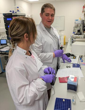 Training Aygul Malone training Daniel Molland, a Biochemistry DPhil student