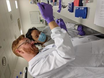 Training Aygul Malone and Daniel Molland, a Biochemistry DPhil student